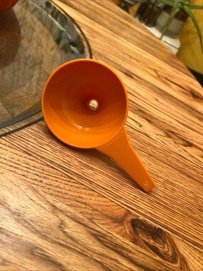 Tupperware Orange Plastic Funnel with Handle